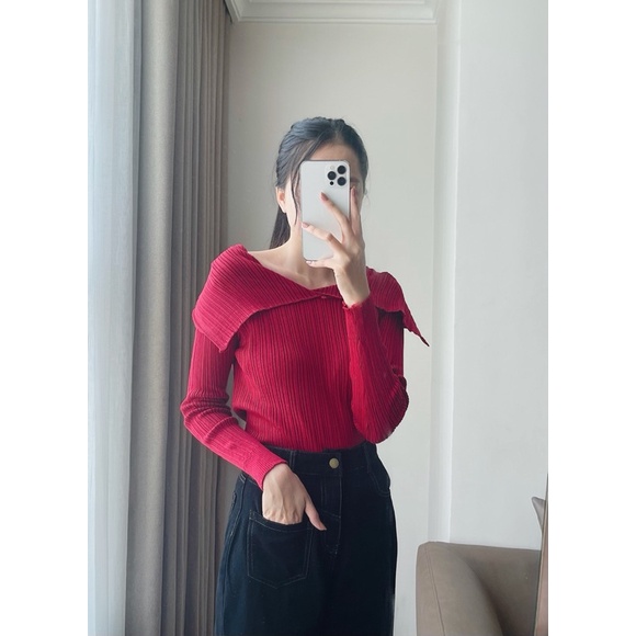 YOONA SHIRT - áo len trễ vai REGEN