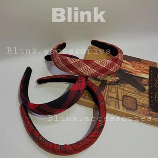 Bờm tóc vải kẻ đỏ nhiều màu xinh xắn phong cách vintage cho nữ bv03 - blink accessories