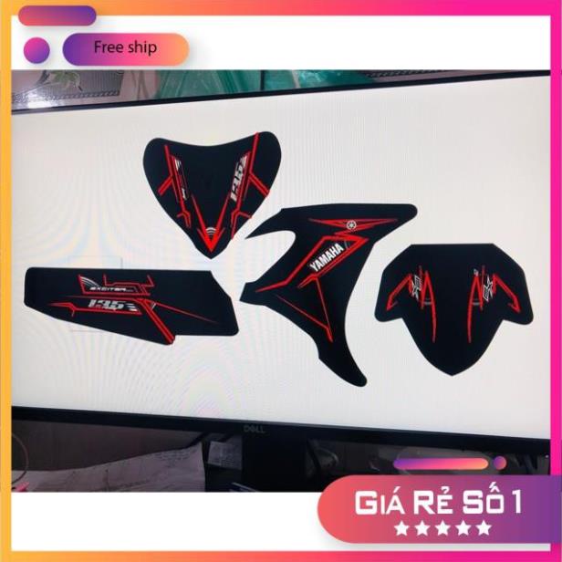 FREE SHIP + QUÀ TẶNG Tem rời xe Exciter 2011 nhám chỉ đỏ đen đặt in