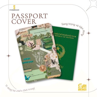 Bao da hộ chiếu - ví đựng passport du lịch họa tiết hoa lá - green aesthetic - ppt220 stormbreaker