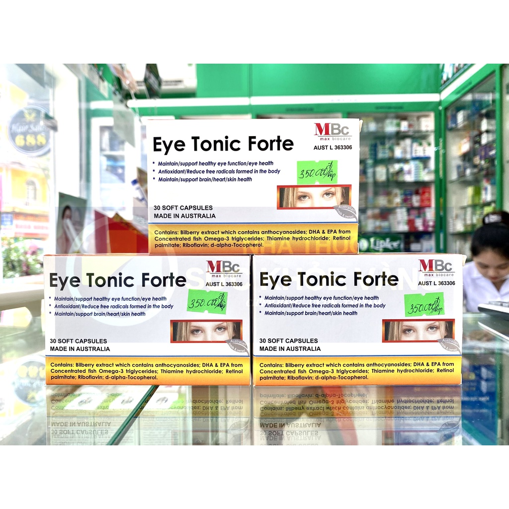 Eye Tonic Forte - Viên Uống Bổ Mắt, Giúp Mắt Sáng Khỏe, Giảm Mỏi Mắt, Thực Phẩm Bảo Vệ Sức Khỏe