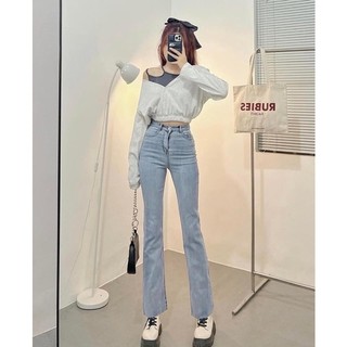 Quần jean ống loe co giãn