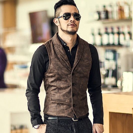 Áo Khoác Da Lộn Sát Nách Dáng Rộng Cỡ Lớn Thời Trang Xuân Hè Cho Nam