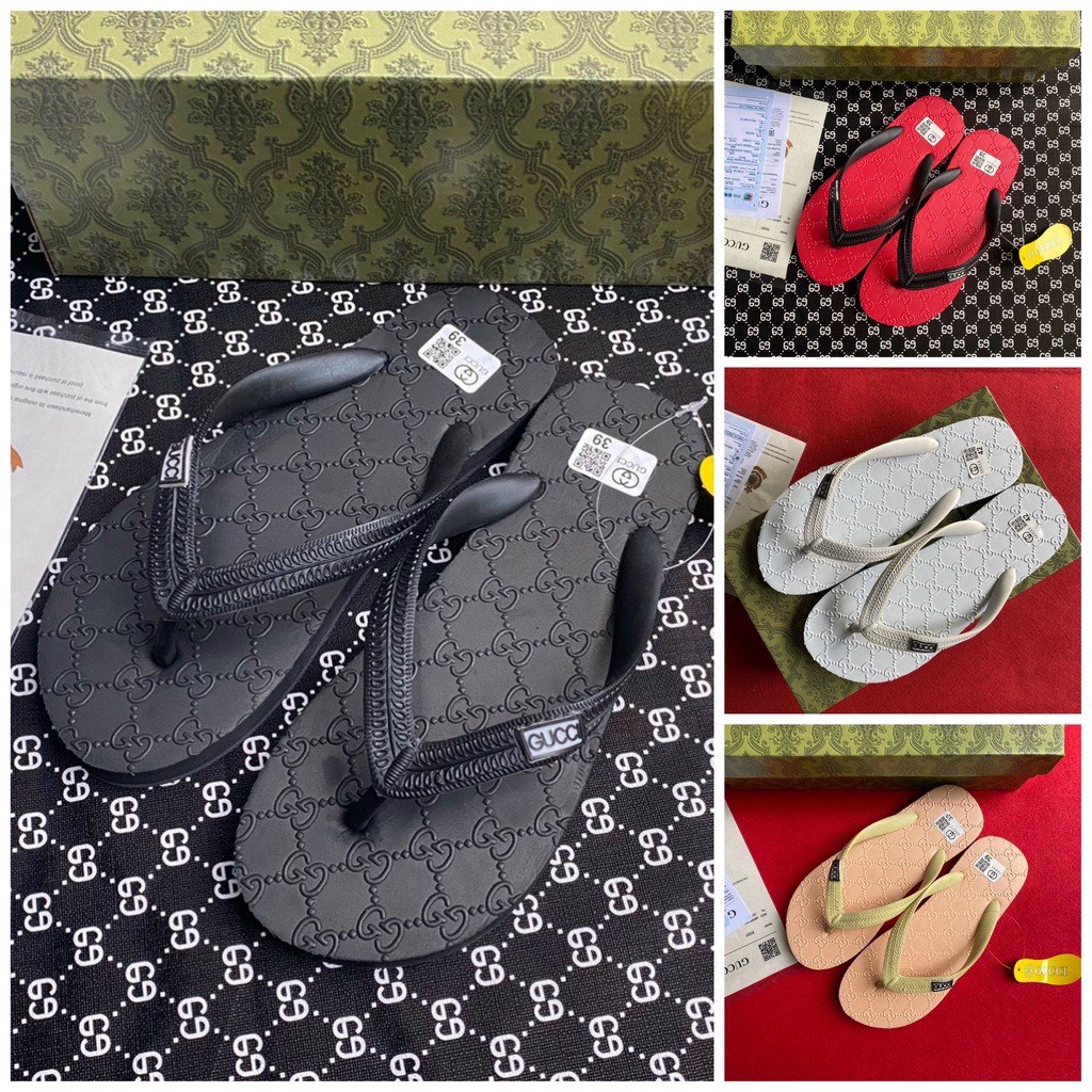 Dép kẹp nam xỏ ngón Gucci, nhiều màu hoạ tiết trơn bền bỉ êm ái.