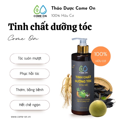 Dầu xả tóc thảo dược phục hồi tóc phụ nữ Come On 500ml, dầu gội xả thiên nhiên, hết chẻ ngon, tóc vào nếp suôn mượt