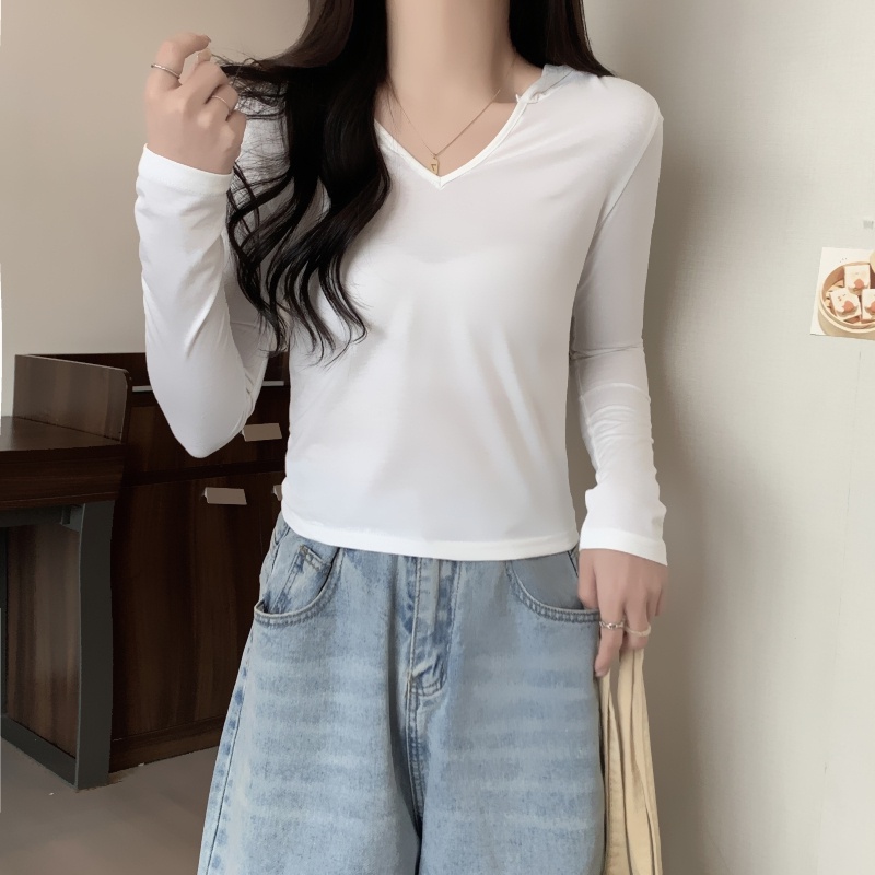 Áo Hoodie Tay Dài Cổ Chữ V Thời Trang Cho Nữ