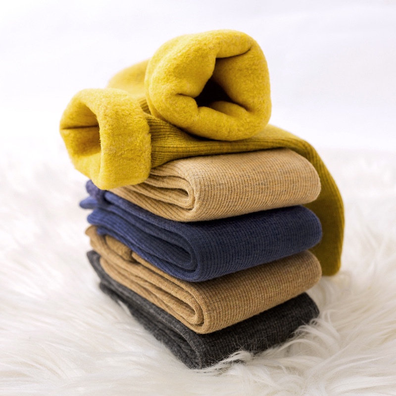 PVN13142 Tất chân lót lông siêu ấm, Tất len gân lót lông siêu ấm mùa đông