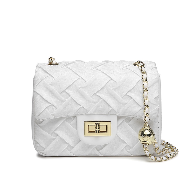 Túi Đeo Vai Hình Vuông Cỡ Nhỏ Phối Dây Đeo Sợi Xích Màu Vàng Thời Trang Cho Nữ