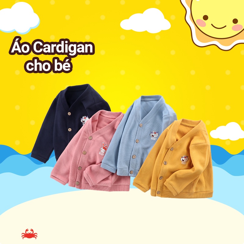 Áo Cardigan Cho Bé Từ 1 Đến 6 Tuổi Chất Len Cổ Chữ V Đáng Yêu