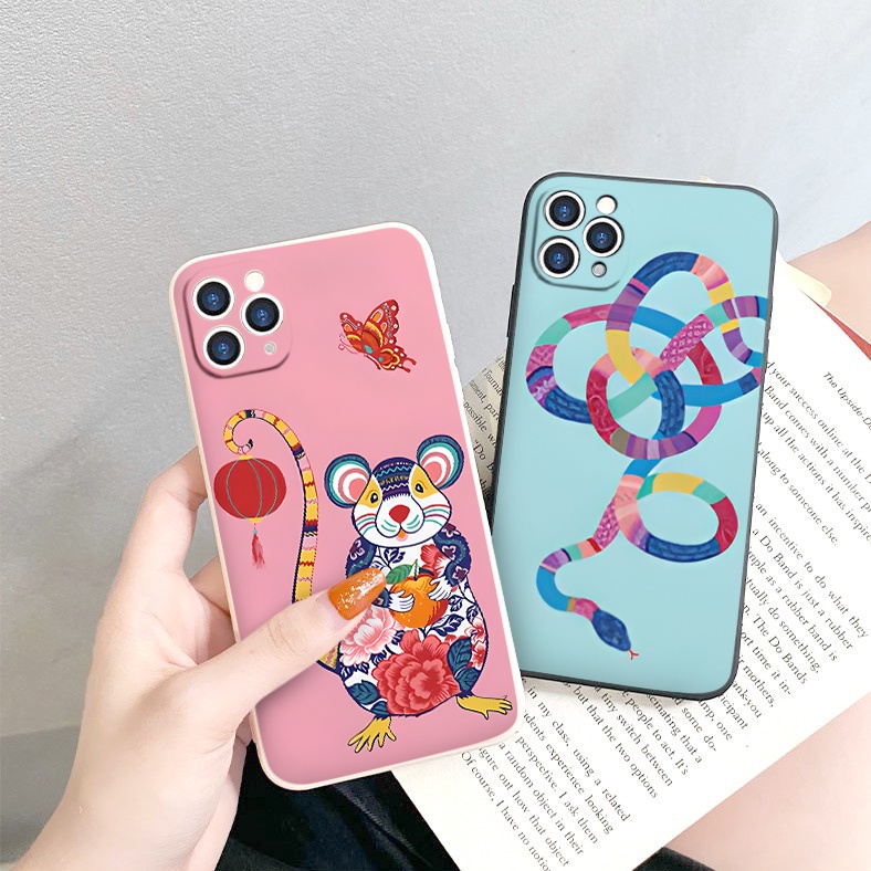 Ốp vuông iphone 12 con giáp cực chất cạnh tuổi Tý Tỵ cho 6/6splus/7/7plus/8/8plus/x/xr/xs/11/12/13/14/pro/max/plus/