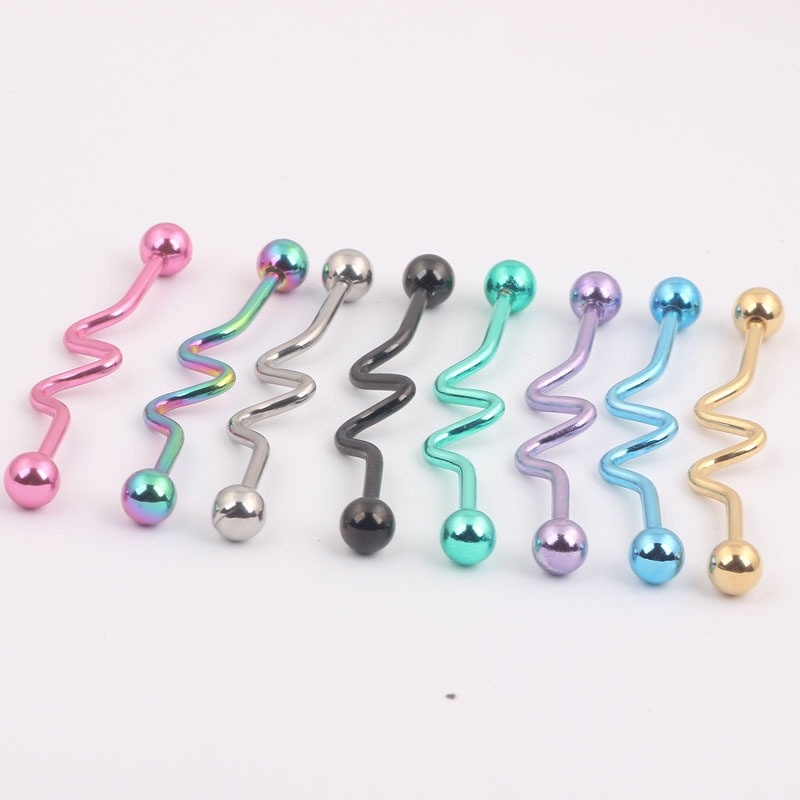Khuyên Industrial nhiều mẫu bằng thép y tế xỏ khuyên piercing IN0014