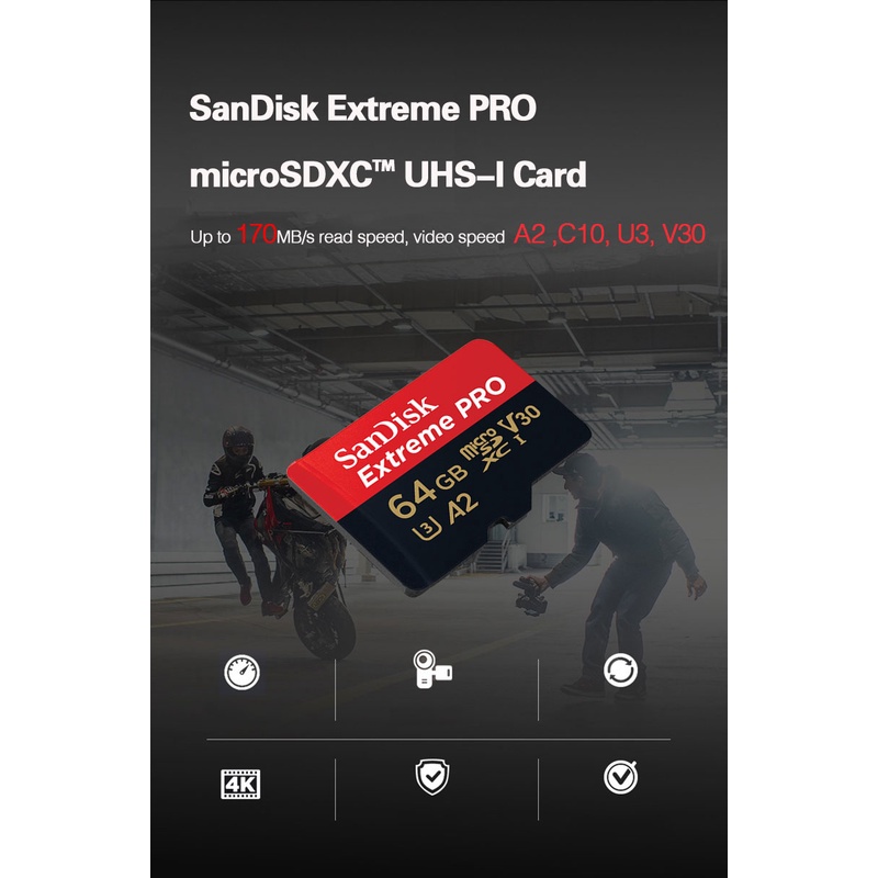 Thẻ Nhớ Micro SD Sandisk 512GB 256GB 128GB 64GB 32GB 100% Chính Hãng Extreme Pro upto 170MB/s | BigBuy360 - bigbuy360.vn