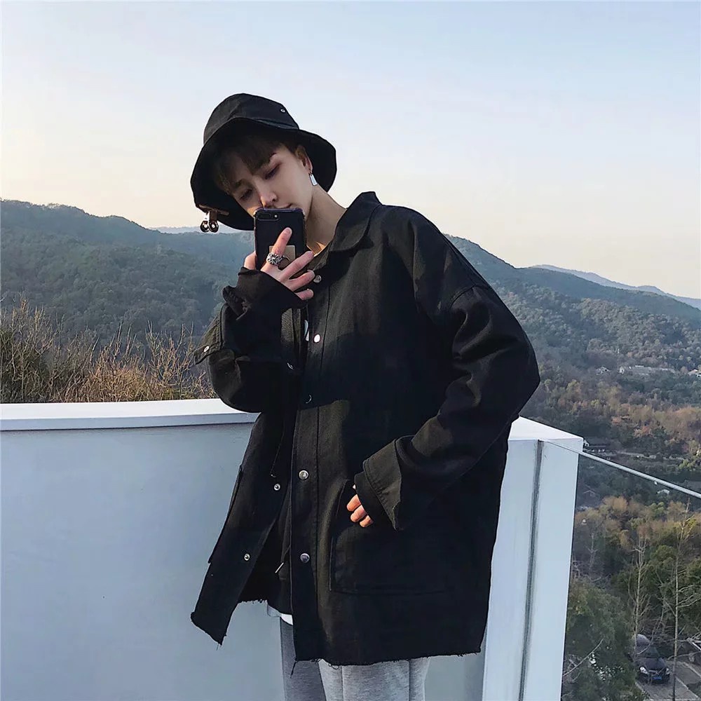 Hatton Gutto COD OOTD Áo Khoác Trơn Dáng Rộng Phong Cách Hàn Quốc Cho Nam Giới