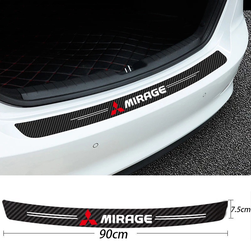 Miếng Dán Cửa Xe Hơi Bằng Da Sợi Carbon Chống Trầy Cho Mitsubishi Mirage G4 G5 G3 RalliArt