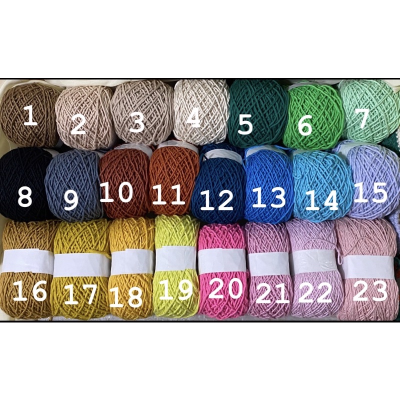 Sợi cotton 100% se 2mm  21k/100g móc ,túi ,nón, balo, chăn thảm thú ...