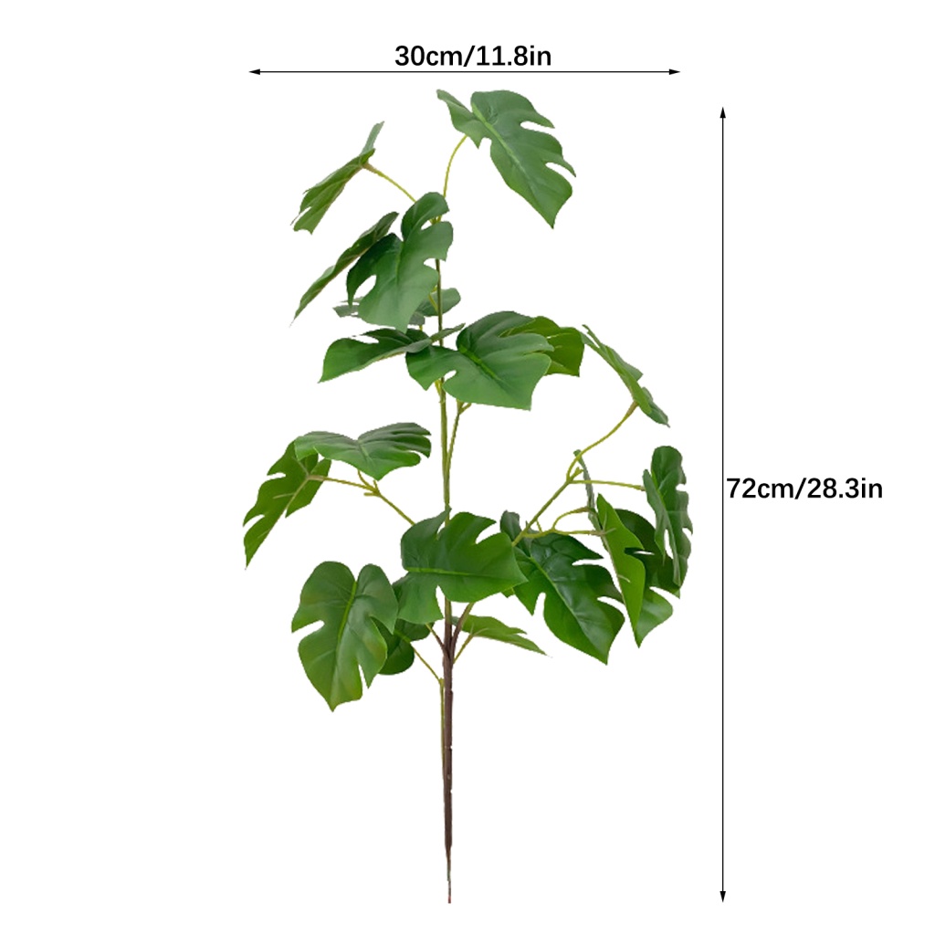 1 Cây Lá Cây Nhân Tạo 17 Nĩa Bằng Nhựa Phủ Cao Su Dùng Trang Trí Nhà Bếp / Tiệc Cưới