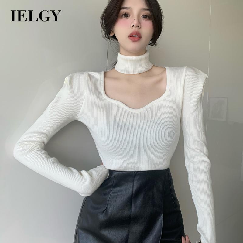 IELGY Áo sweater Cổ Lọ Ôm Dáng Thời Trang Cho Nữ