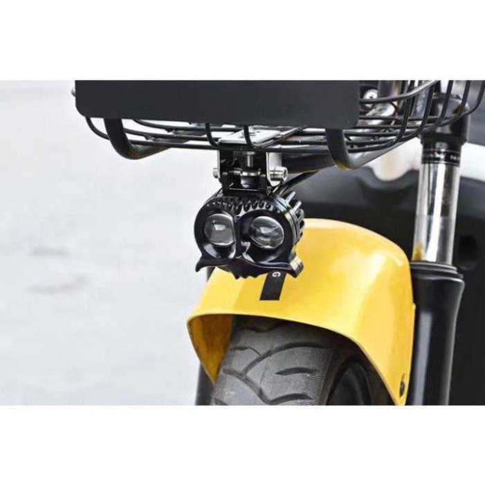 Đèn Trợ Sáng 2 Bi cầu  Mắt Cú Công Suất 20W Cos Trắng Pha Vàng