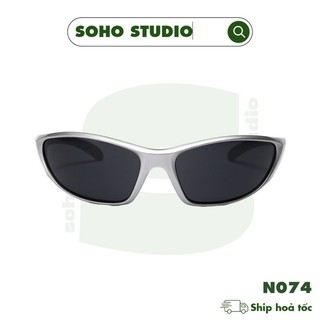 Kính mát nam nữ thời trang Soho Studio gọng chữ nhật N074 cá tính thiết kế thể thao cong ôm khuôn mặt, chống nắng & UV