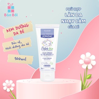 Kem dưỡng hữu cơ nuôi dưỡng da bé - jonzac bébé bio nutri gentle cold cream 100ml
