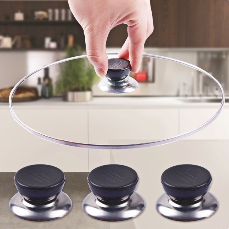 1 Tay Cầm Nắp Nồi Thay Thế Bằng Thép Không Gỉ Chống Bỏng Thông Dụng Cho Nhà Bếp