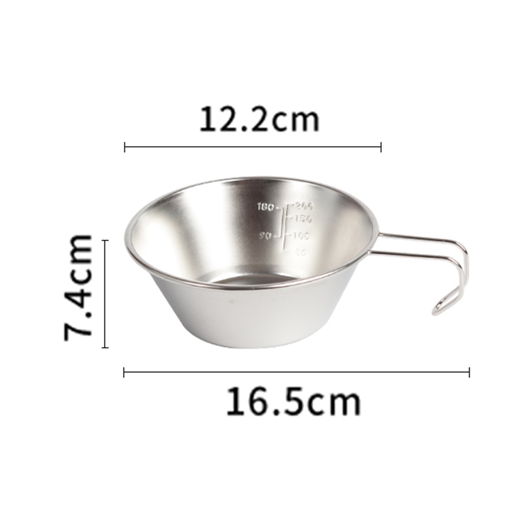 1 [Fenteer] Bát Ăn Bằng Thép Không Gỉ Dùng Cho Tiệc Nướng BBQ Ngoài Trời