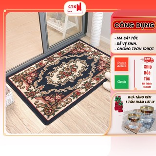 Thảm lau chân cao cấp, thảm chùi chân nhà bếp siêu thấm len mịn cổ điển 80x50cm, 60x40cm