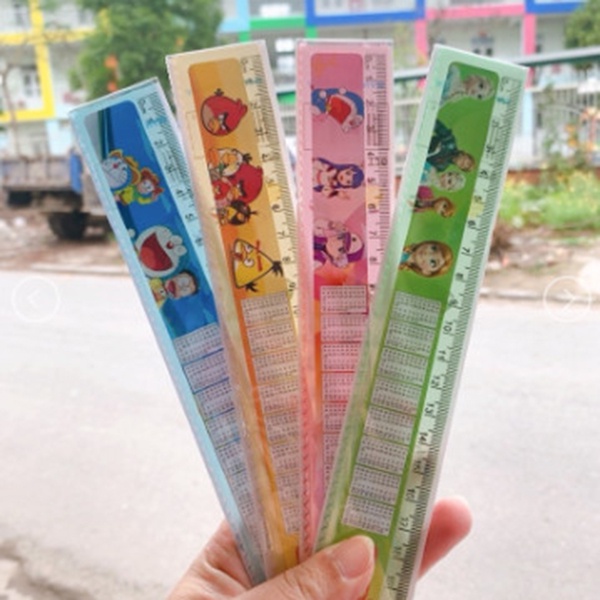 Thước nhựa răng cưa- FREESHIP, Thước kẻ học sinh 20cm in hình hoạt hình , Phát Huy Hoàng