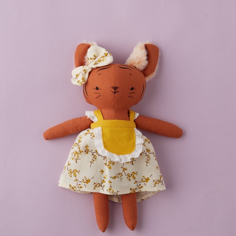 Thú vải linen nhồi bông cao cấp CHIPPIANDCO Hổ Nâu Catrina 30cm