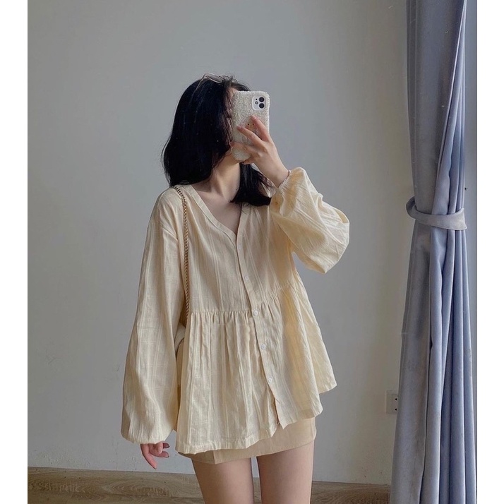 Áo babydoll be ( có sẵn )
