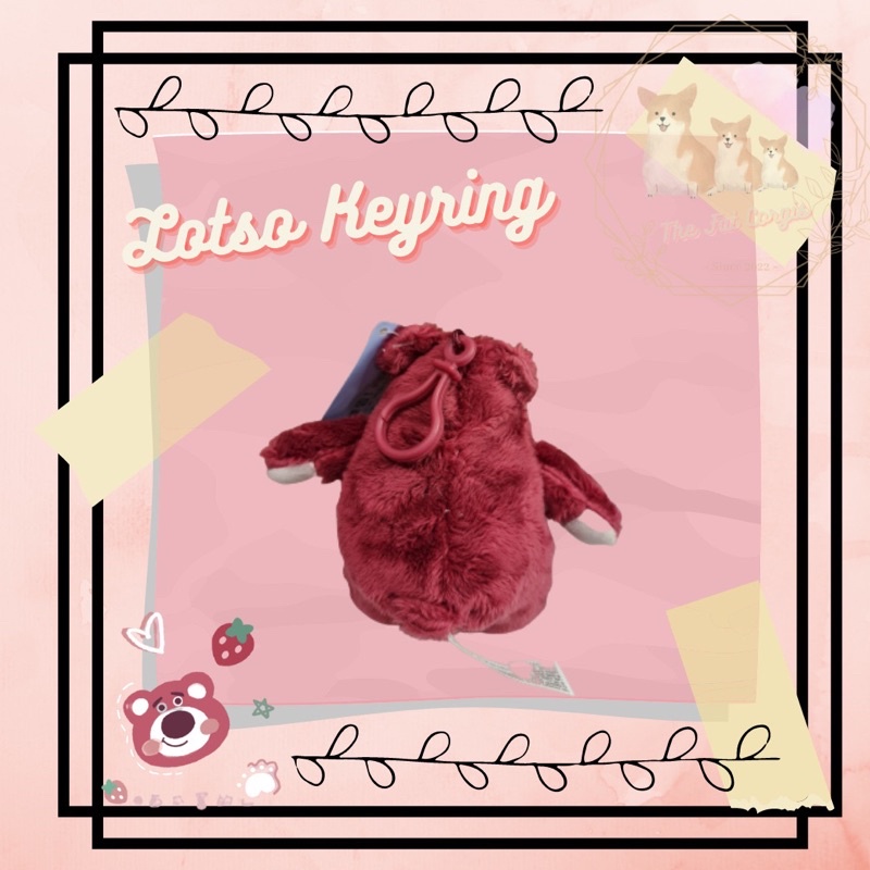 Móc khoá gấu bông Disney Toy Story gấu dâu Lotso có mùi thơm 8-10cm