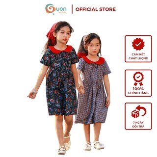 Váy hoa GUON Khánh Linh vải cotton thoáng mát cho bé gái từ 7 - 38kg