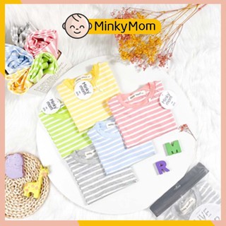 [LND03] Bộ Cộc Tay, Quần Dài Thun Lạnh MINKY MOM CÓ SIZE ĐẠI Sọc Dệt Kẻ Ngang Dễ Thương, Mềm Mịn, Thoáng Mát Cho Bé