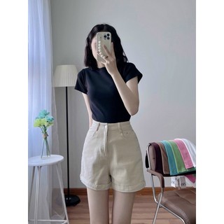 Áo thun nữ form rộng Guguno cotton cổ tròn in basic