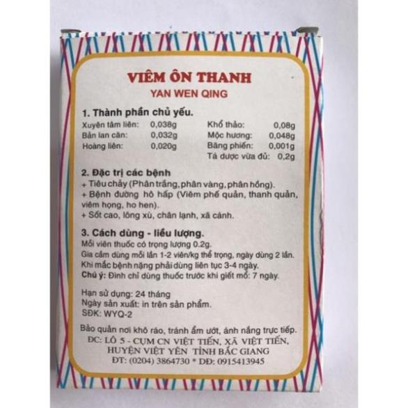 Viêm ôn thanh vỉ 24 viên