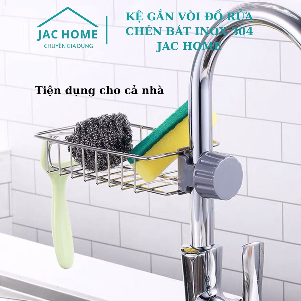 Kệ gắn vòi INOX 304 khay treo vòi nước rửa chén vòi sen JacHome