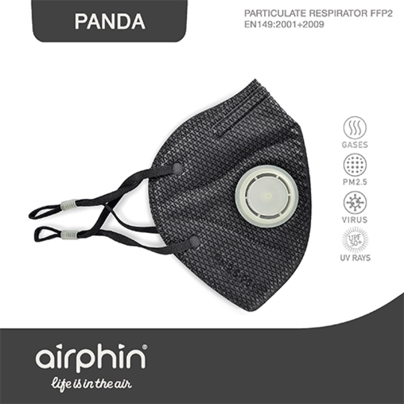 Khẩu trang Airphin COMBI Pollution Fighter (đen van kem) - size L - 36k/c