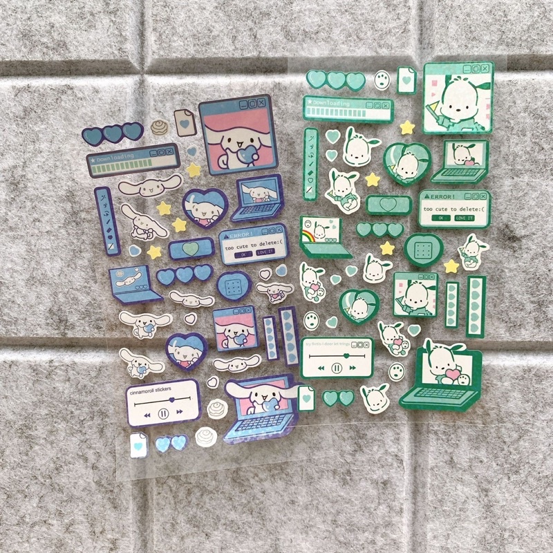 Sticker trang trí hoạt hình kim tuyến xinh xắn