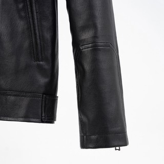 Áo jacket da biker cổ v