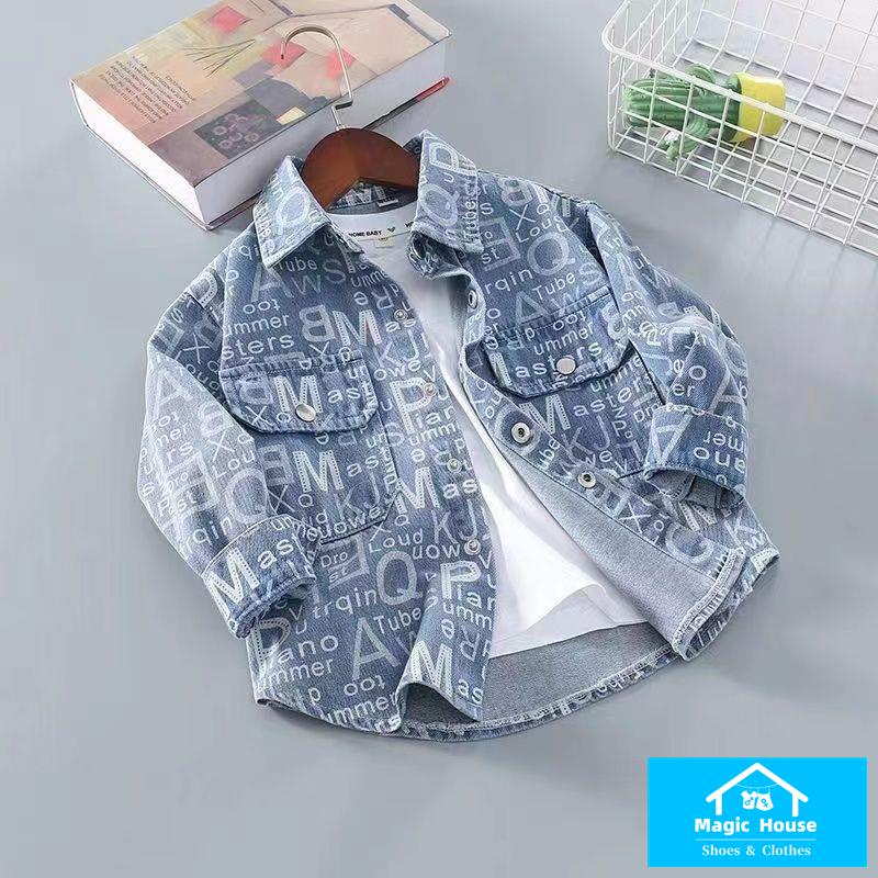 M & H ~  Áo Khoác Denim Dáng Rộng Thời Trang Cho Bé Trai