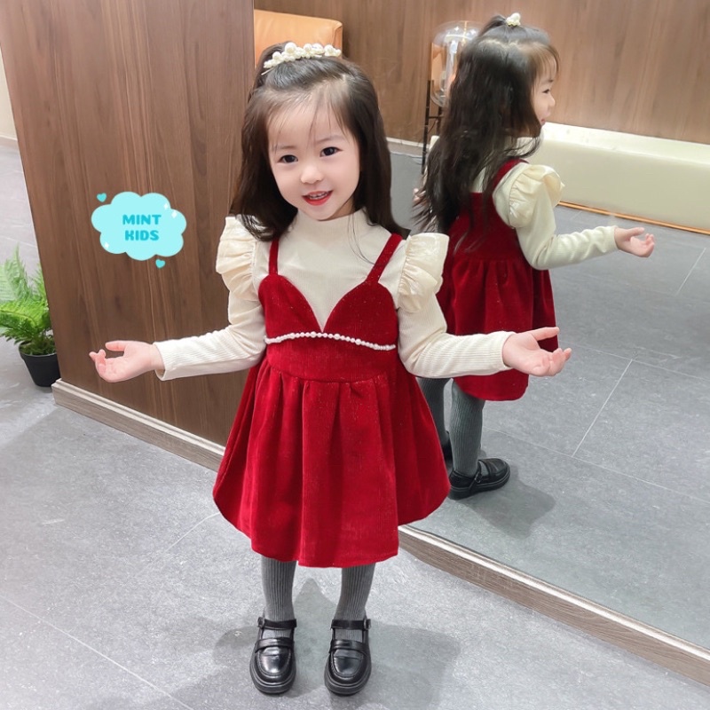 Set áo váy cho bé 1 đến 5 tuổi sang chảnh, mềm mại, ấm áp