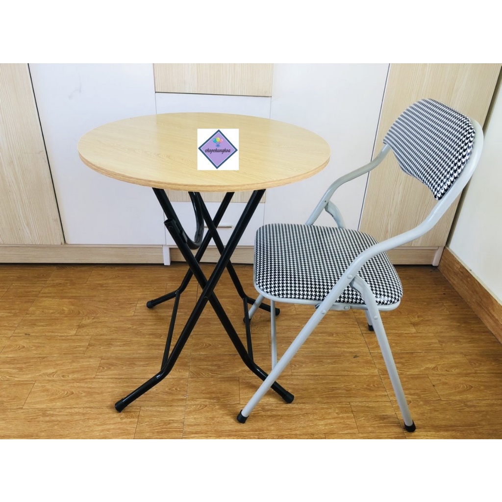 Siêu phẩm bàn gỗ tròn cafe đen, trắng chân cao tĩnh điện 72 cm freeship 20k