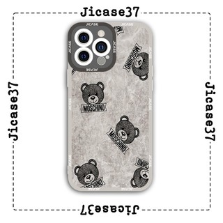 Ốp lưng iphone và samsung xiaomi oppo cạnh vuông Jicase Họa tiết gấu Moschino 