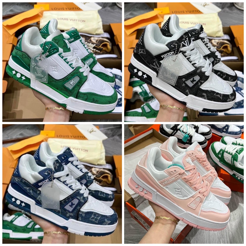 Giày LV sneaker Xanh than, Xanh Lá, Nâu, Giầy thể thao LV các màu mới nhất hot trend 2022