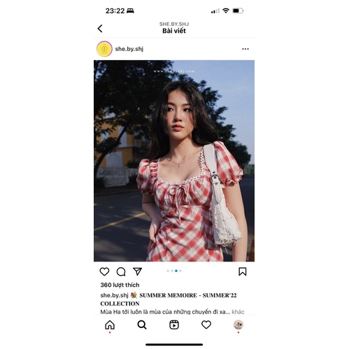 Váy kẻ caro đỏ Shebyshj ❤️