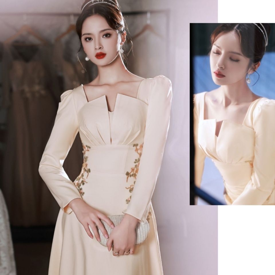 ⭐Hàng Có Sẵn Bán Chạy⭐Đầm Dạ Hội Tay Dài Phong Cách Mới 2022
