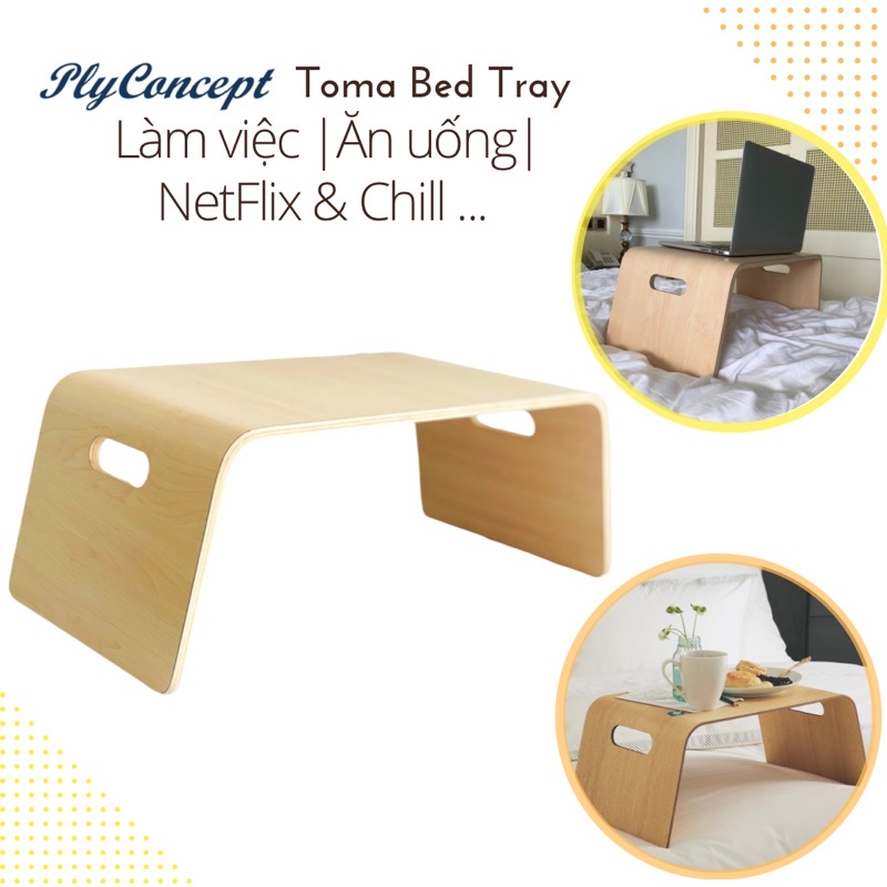 Bàn đa năng Độc đáo Gỗ uốn cong PlyConcept ToMa Bed Tray - Laminate