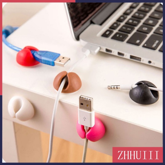 Kẹp Cao Su Cố Định Dây Cáp Usb Để Bàn Thông Dụng (Màu Sắc Ngẫu Nhiên)