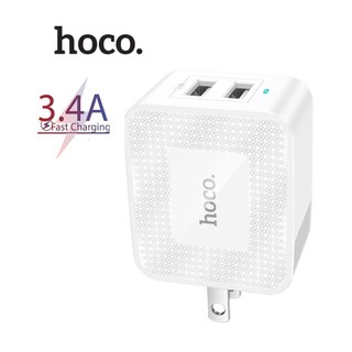 Củ sạc hoco dc26 sạc nhanh 3.4a chân dẹt gập 90 độ 2 cổng usb
