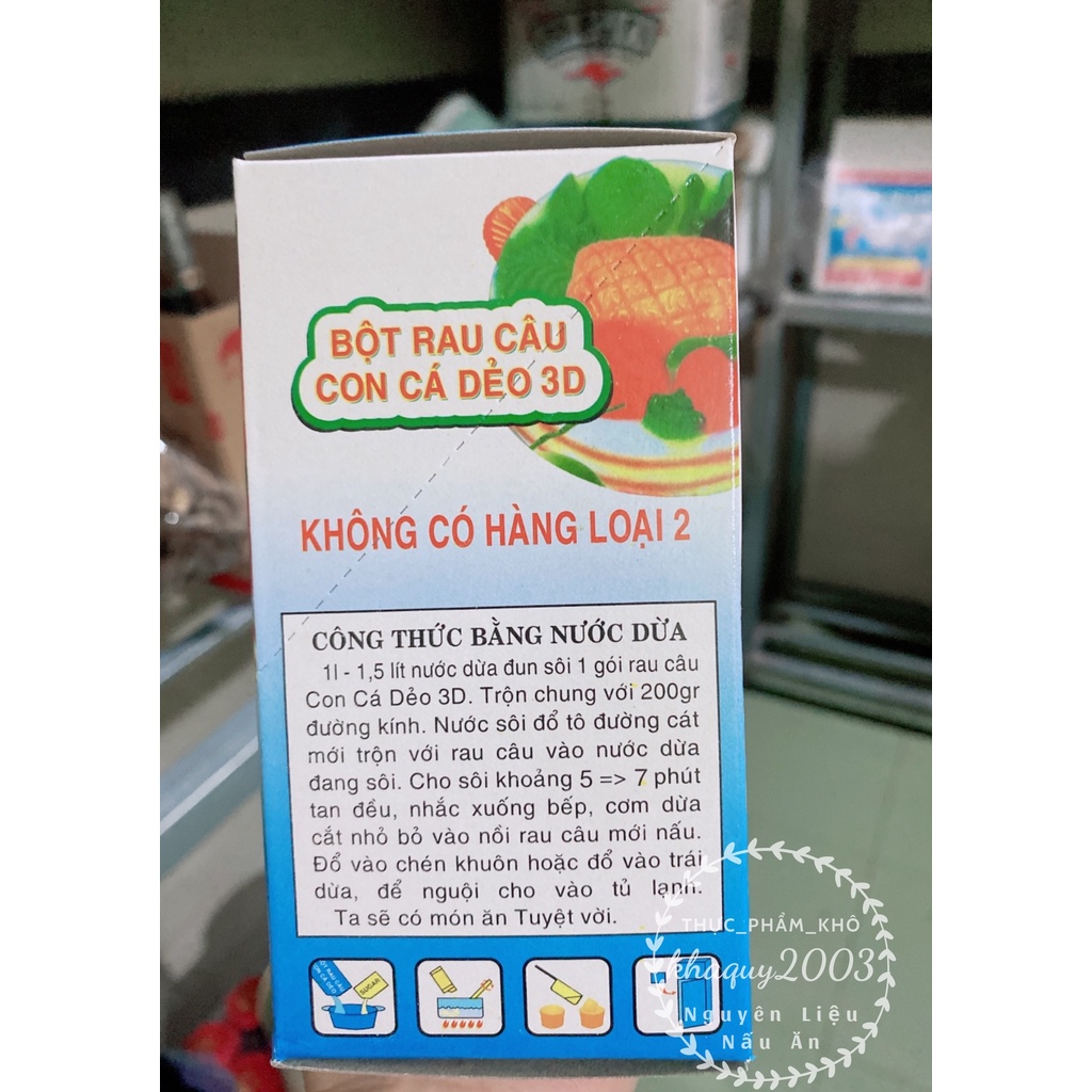 Bột rau câu con cá dẻo 3D Hiệp Long 12gr